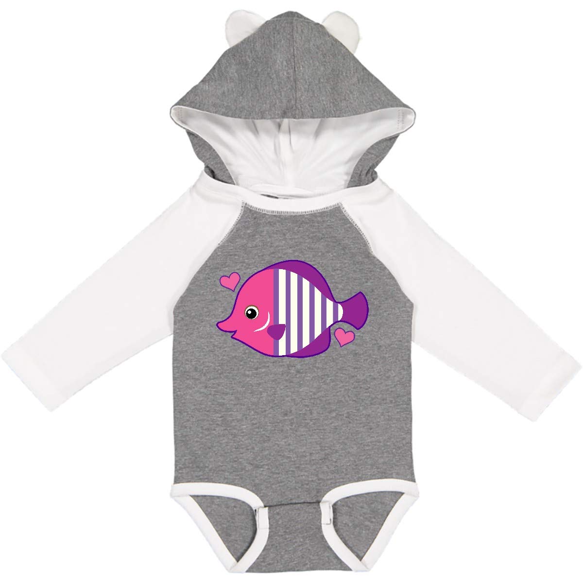 Inktastic Cute Tropical Fish Beach Vacation Long Sleeve Baby Bodysuit - Perfect for Beach Trips, Summer Outings & Family Photos