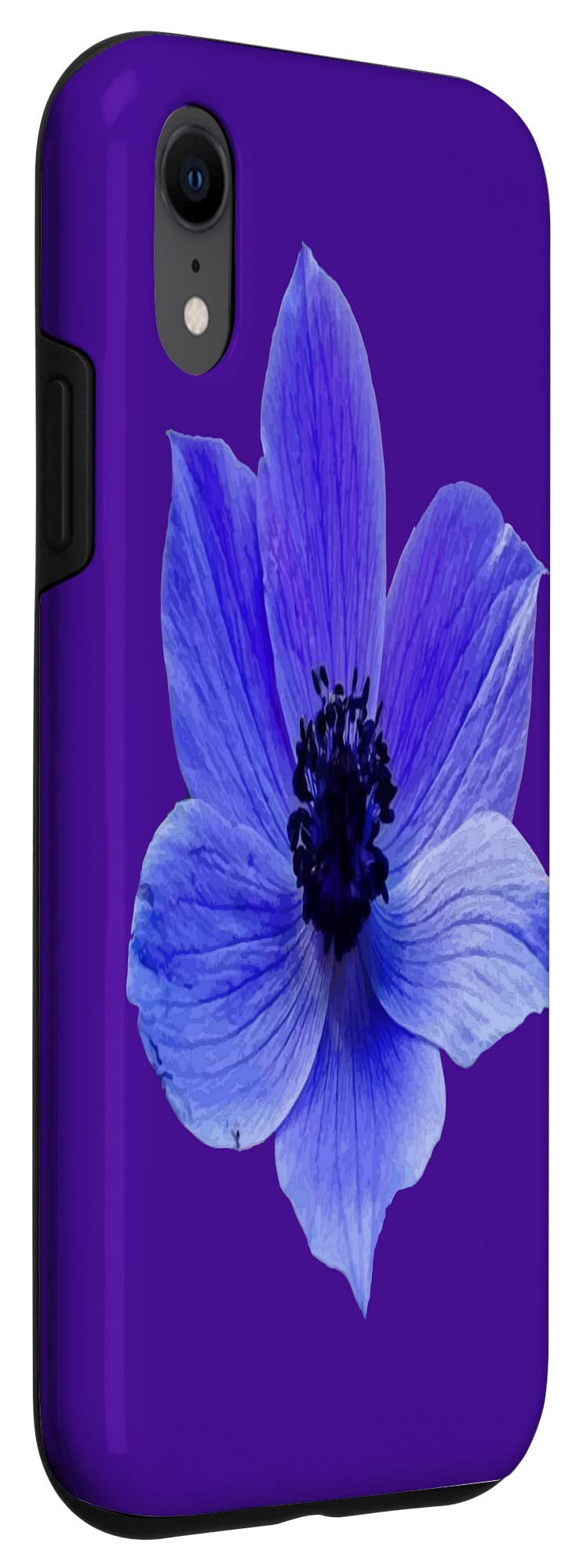 iPhone XR Case - Blue Lilac Anemone Wildflower Vector Design Protective Cover | Perfect for Everyday Use, Travel & Gift Giving
