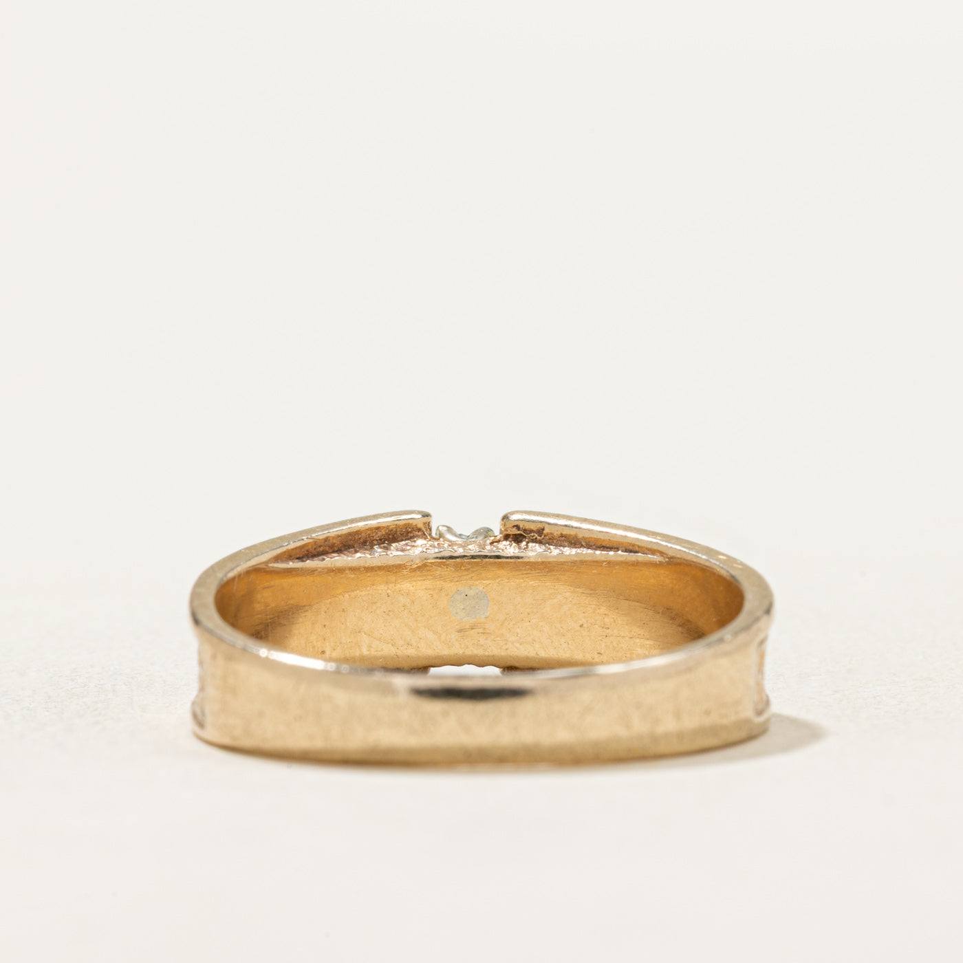 10K Two Stone Diamond Textured Ring | 0.04ctw | Size 8.25 | Elegant Stackable Band for Anniversary, Engagement or Everyday Wear