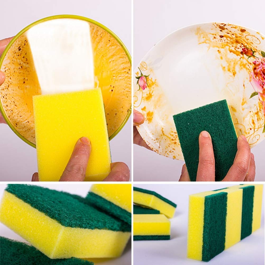 Hemoton Nano Cotton Kitchen Sponge Pads - 12 Pack Ultra Soft Dishwashing Sponges for Pots, Pans & Dishes - Gentle Scrubbing & Cleaning for Everyday Kitchen Use