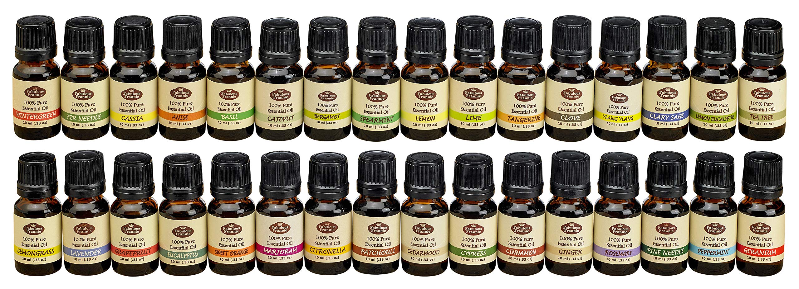 32-Piece Aromatherapy Essential Oil Gift Set - 10ml Bottles, 100% Pure Therapeutic Grade for Relaxation, Stress Relief & Home Diffuser Use