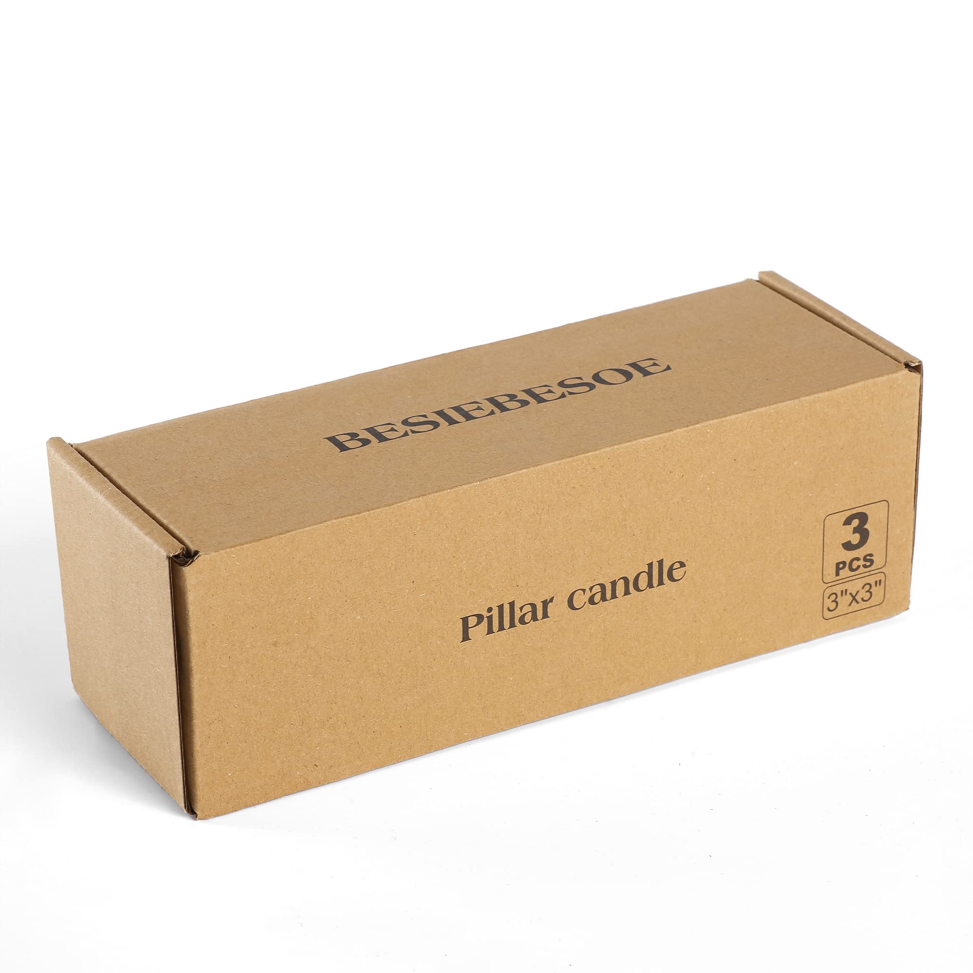 3×3 Inch White Unscented Pillar Candles Set of 3 - Hand-Poured Smokeless Cotton Wick for 90 Hours Burning - Perfect for Weddings, Home Decor, Restaurants, Spa & Church Ceremonies - Elegant Centerpiece for Romantic Dinners & Relaxing Ambiance