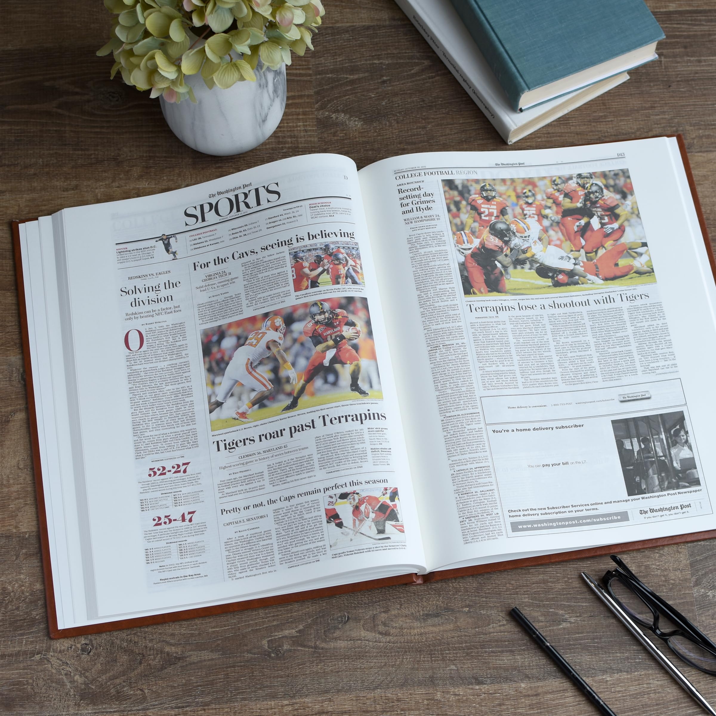 Personalized College Football Newspaper History Book - Custom A3 Large Deluxe Hardcover Gift for Football Fans, Alumni & Students | Perfect for Graduation, Retirement & Game Day Memorabilia