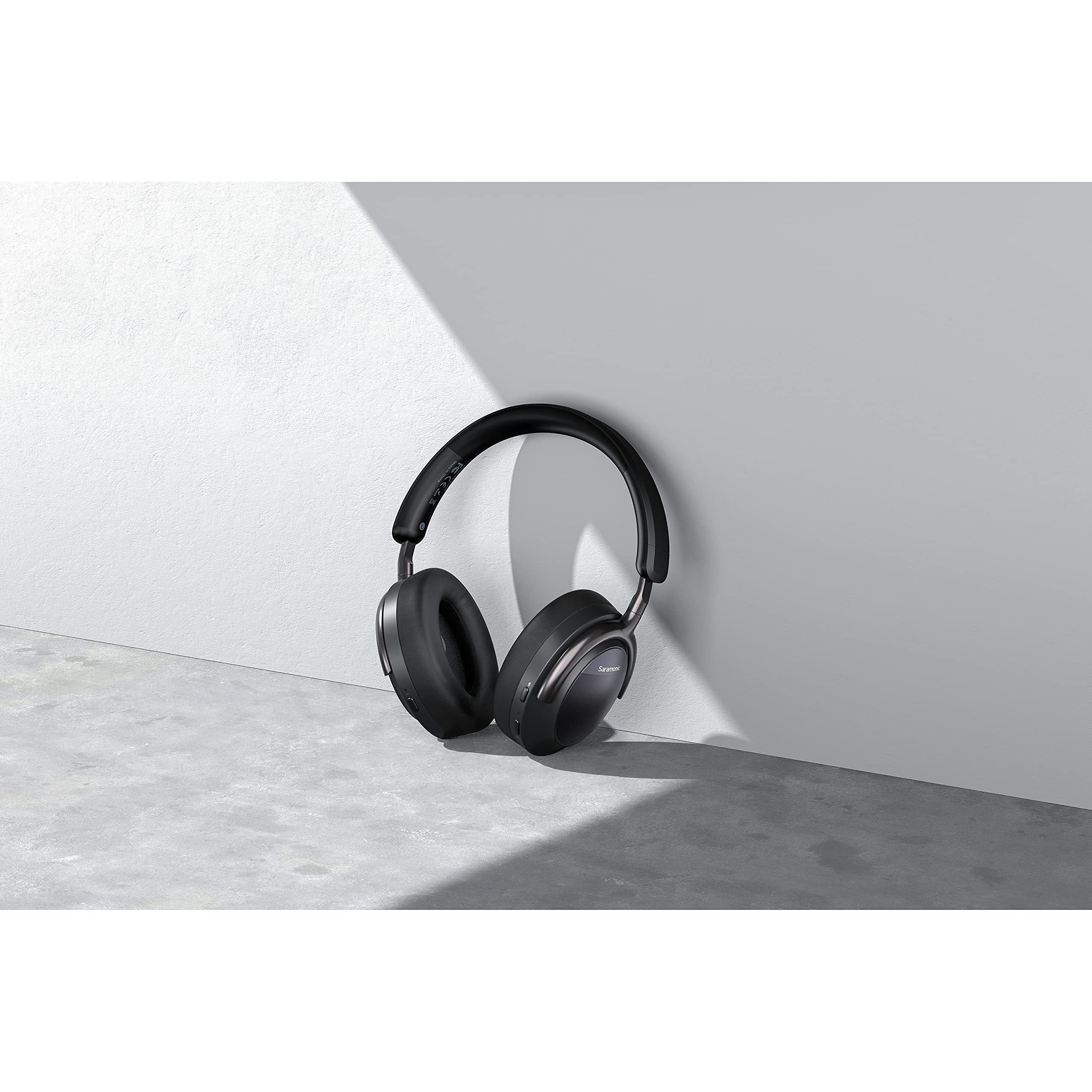 Saramonic SR-BH900 Wireless Bluetooth 5.0 Over-Ear Headphones with Active Noise Cancelling (ANC), 40mm Drivers & Leather Earpads - Perfect for Travel, Office Work & Music Listening (Black)