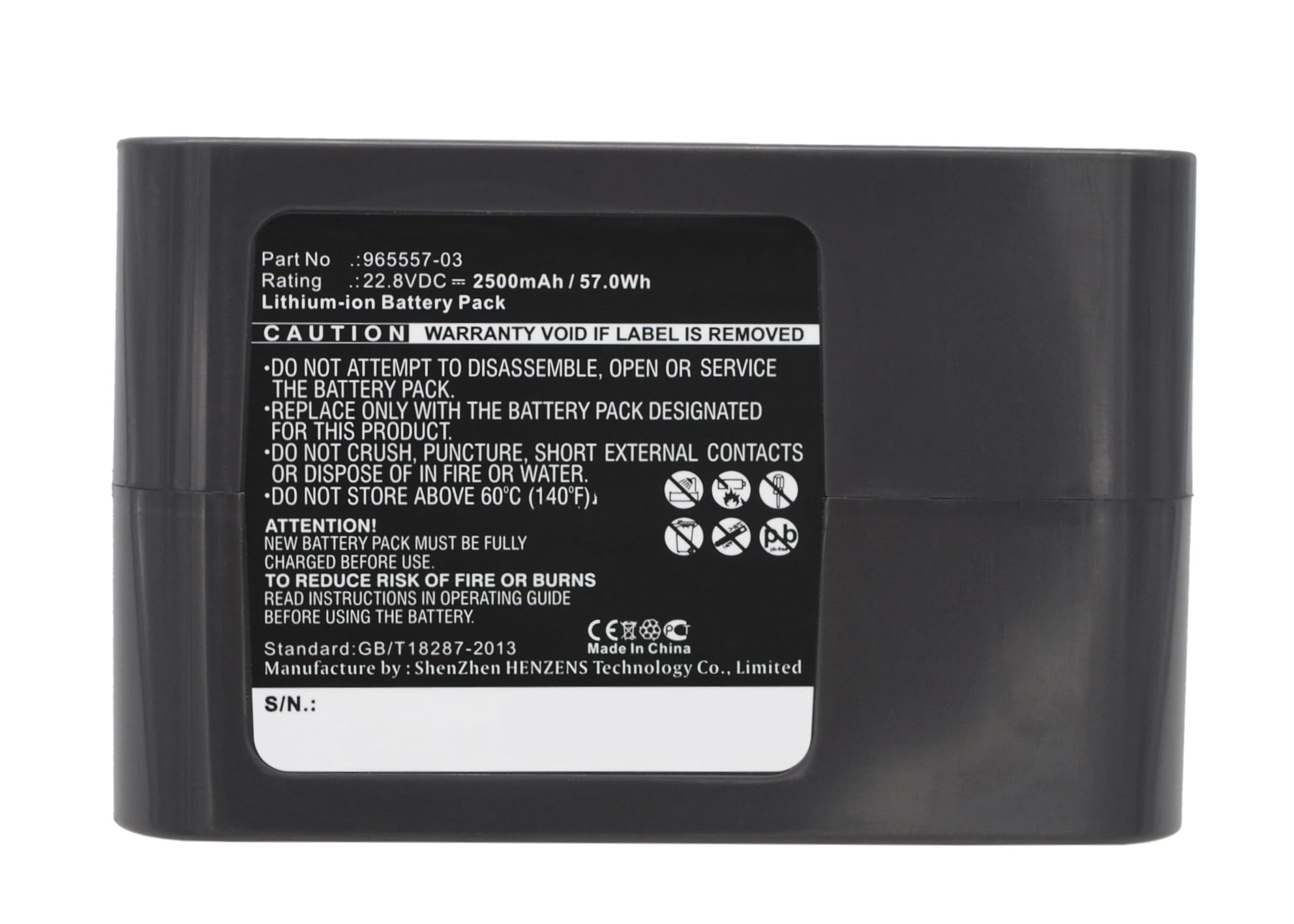 Synergy Digital Replacement Battery for Dyson 917083-01 Vacuum Cleaner - 22.8V 2500mAh Li-ion Battery Pack | Perfect for Cordless Cleaning of Floors, Carpets & Pet Hair
