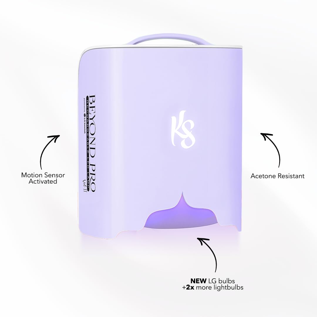 KIARA SKY Beyond Pro Rechargeable LED Nail Lamp for Gel Polish - Vol II (Lavender) | Fast Curing, Professional Salon Quality | Perfect for Home Manicures & Nail Art