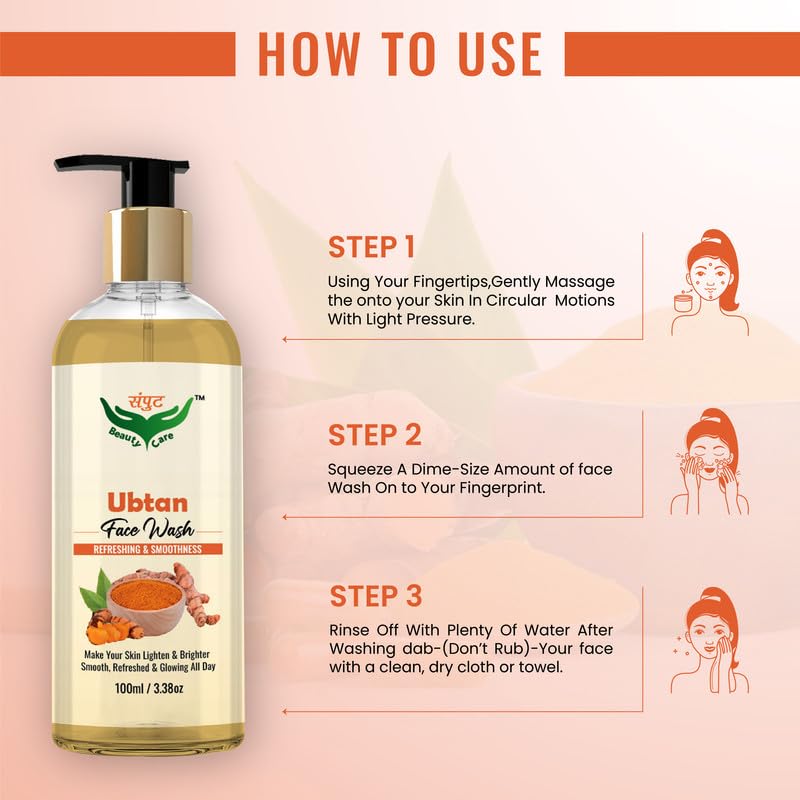 Natural SAMPUT Ubtan Face Wash for Brightening & Smooth Skin - Refreshing Cleanser for Glowing Complexion | Perfect for Daily Skincare & Acne-Prone Skin