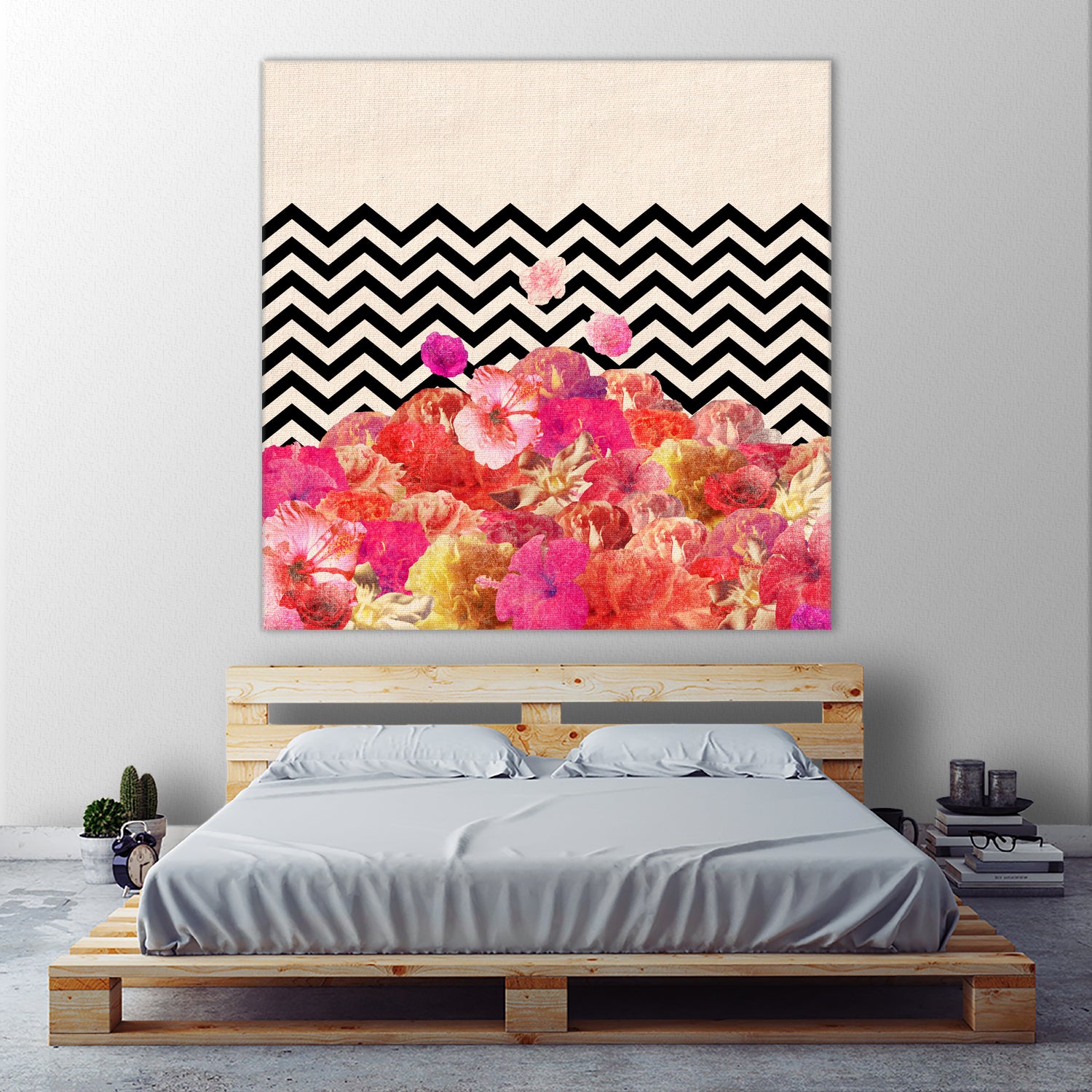 Chevron Flora II Patterned Area Rug - Soft Non-Slip Living Room Carpet for Home Decor, Bedroom, Nursery & Office - Perfect for Cozy Spaces and High-Traffic Areas