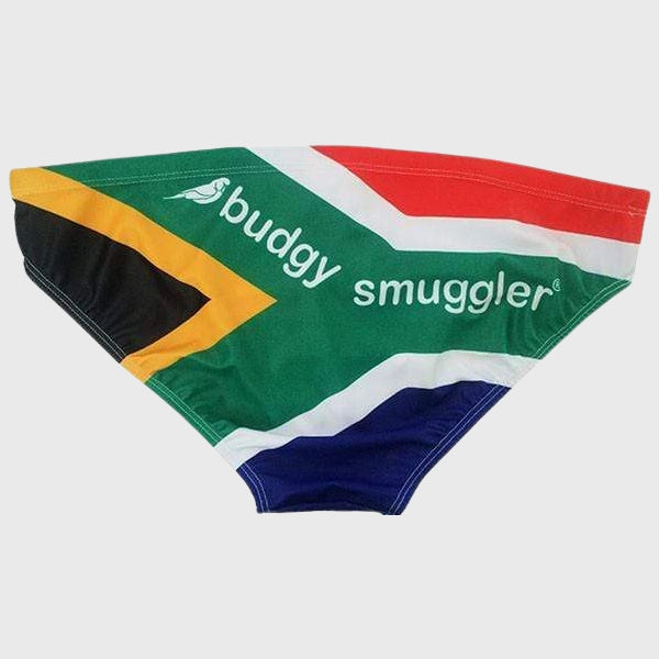 Budgy Smuggler Spring Boxers - South Africa Flag Print Swimwear | Perfect for Beach, Pool & Summer Vacations