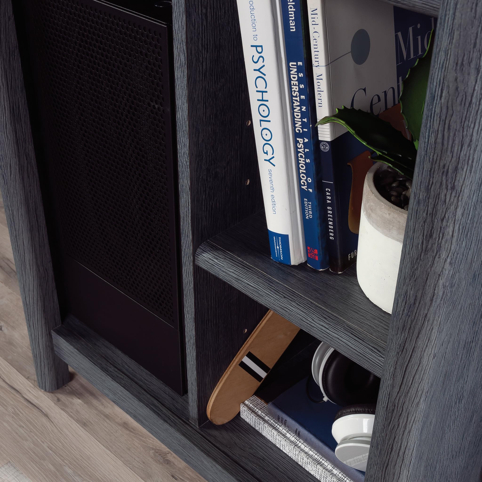Sauder Dover Edge Home Office Computer Desk - Denim Oak Finish - Modern Writing Desk for Small Spaces, Work from Home & Study