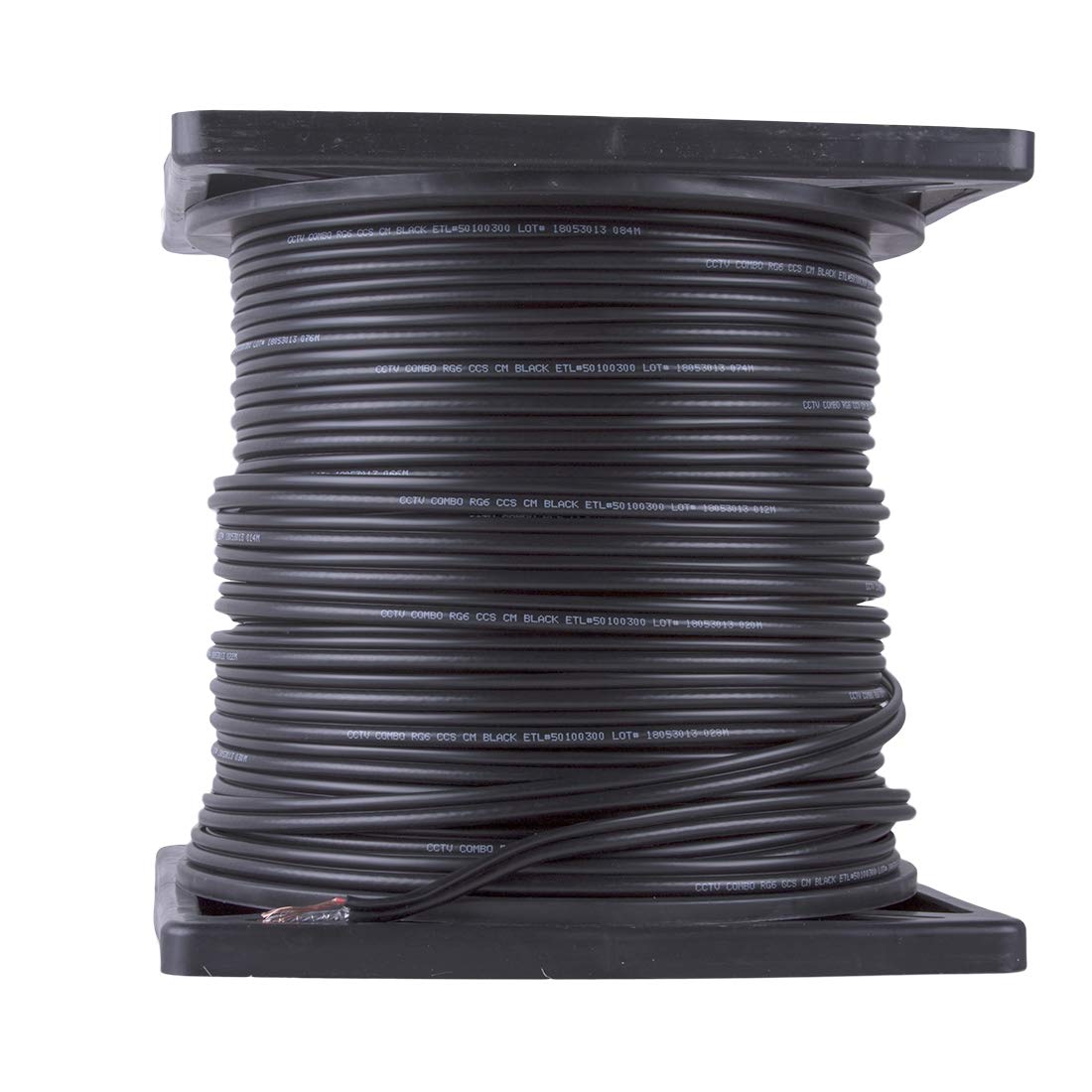 FiveStarCable 500ft Siamese RG6 Coaxial Cable with 18AWG Power Wire - CCTV Security Camera Cable for DVR & Surveillance Systems (RG6/U + 18/2, Black) - Ideal for Home & Business Security Installations