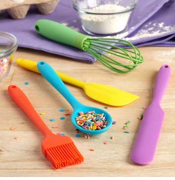 Little Chef 5-Piece Kids Cooking Utensil Set - Non-Slip Grip, BPA-Free - Perfect for Pretend Play & Real Cooking for Toddlers