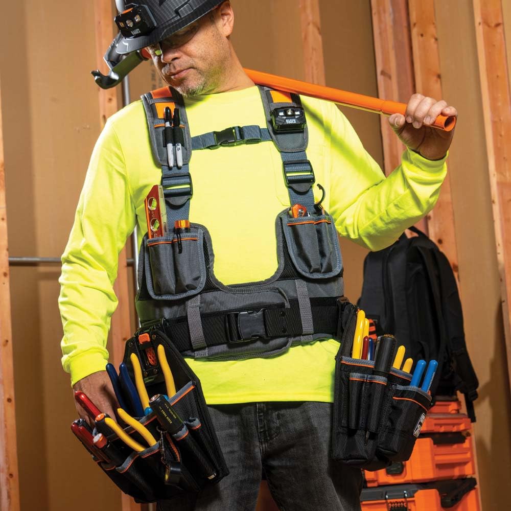 MODbox Tool Vest Combo - Heavy Duty Work Vest with Multiple Pockets for Construction, DIY & Outdoor Activities | Perfect for Electricians, Carpenters & Handymen