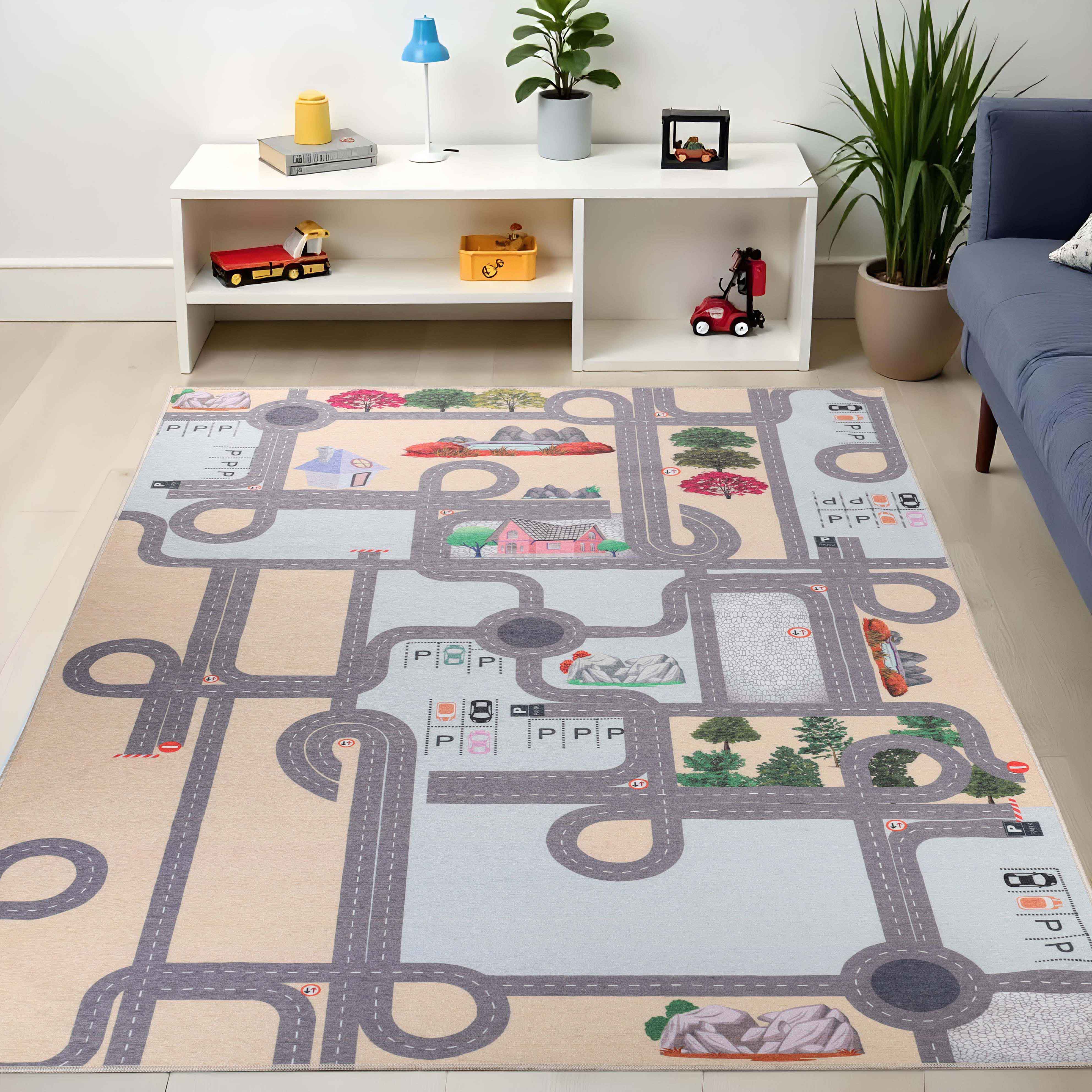 Non-Slip Kids Playroom Rug - Washable Nursery Carpet for Indoor Use | Safe Play Area Mat for Toddlers & Children | Perfect for Daycare, Bedroom, and Playroom Flooring