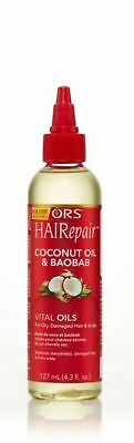 ORS HAIR REPAIR VITAL COCONUT & BAOBAB OIL 4.3oz - Deep Conditioning Treatment for Dry, Damaged Hair - Natural Hair Growth & Shine Booster - Perfect for Curly, Frizzy & Color-Treated Hair