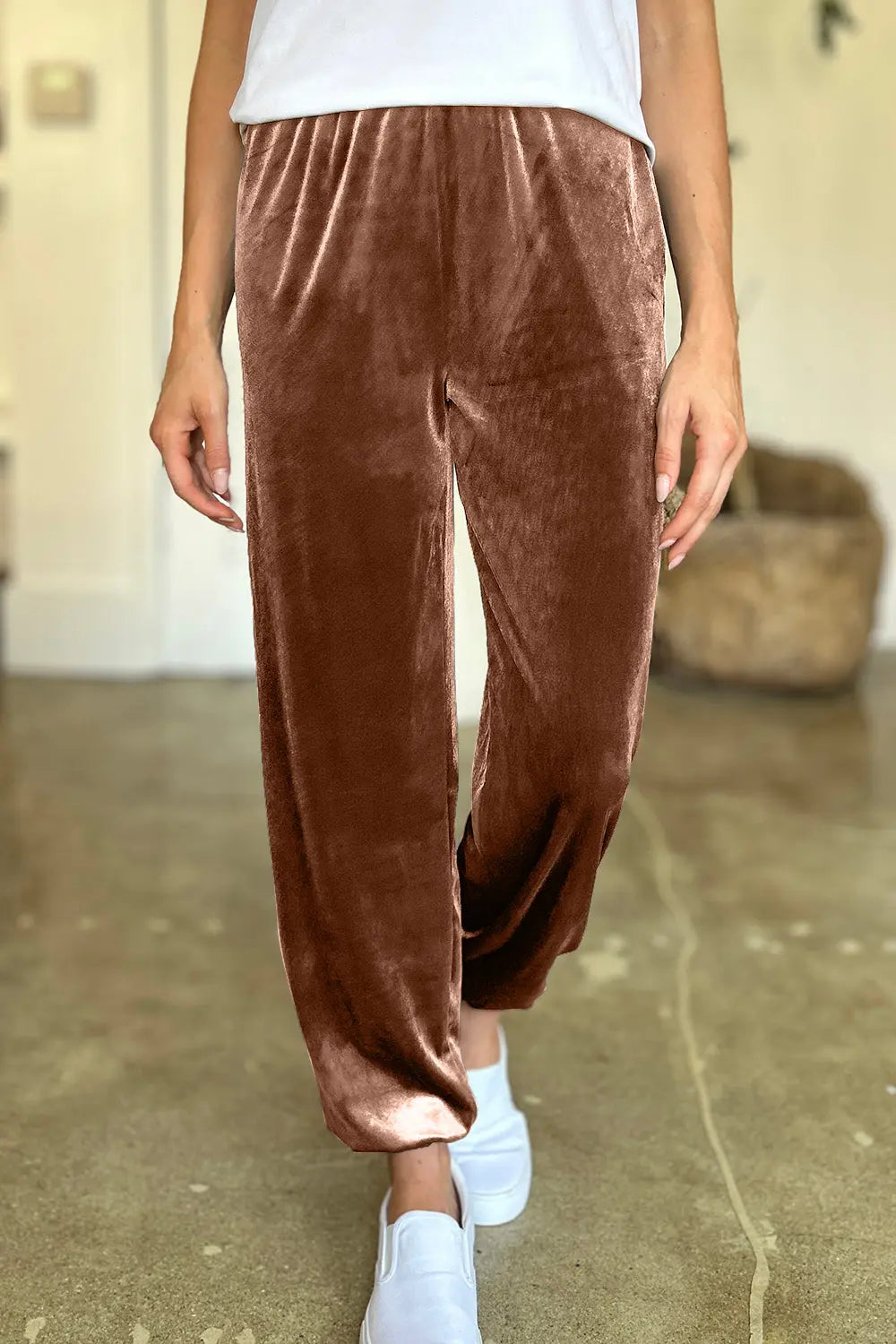 Comfortable Stretch Pocketed Elastic Waist Joggers for Women - Soft Lounge Pants for Running, Yoga & Casual Wear