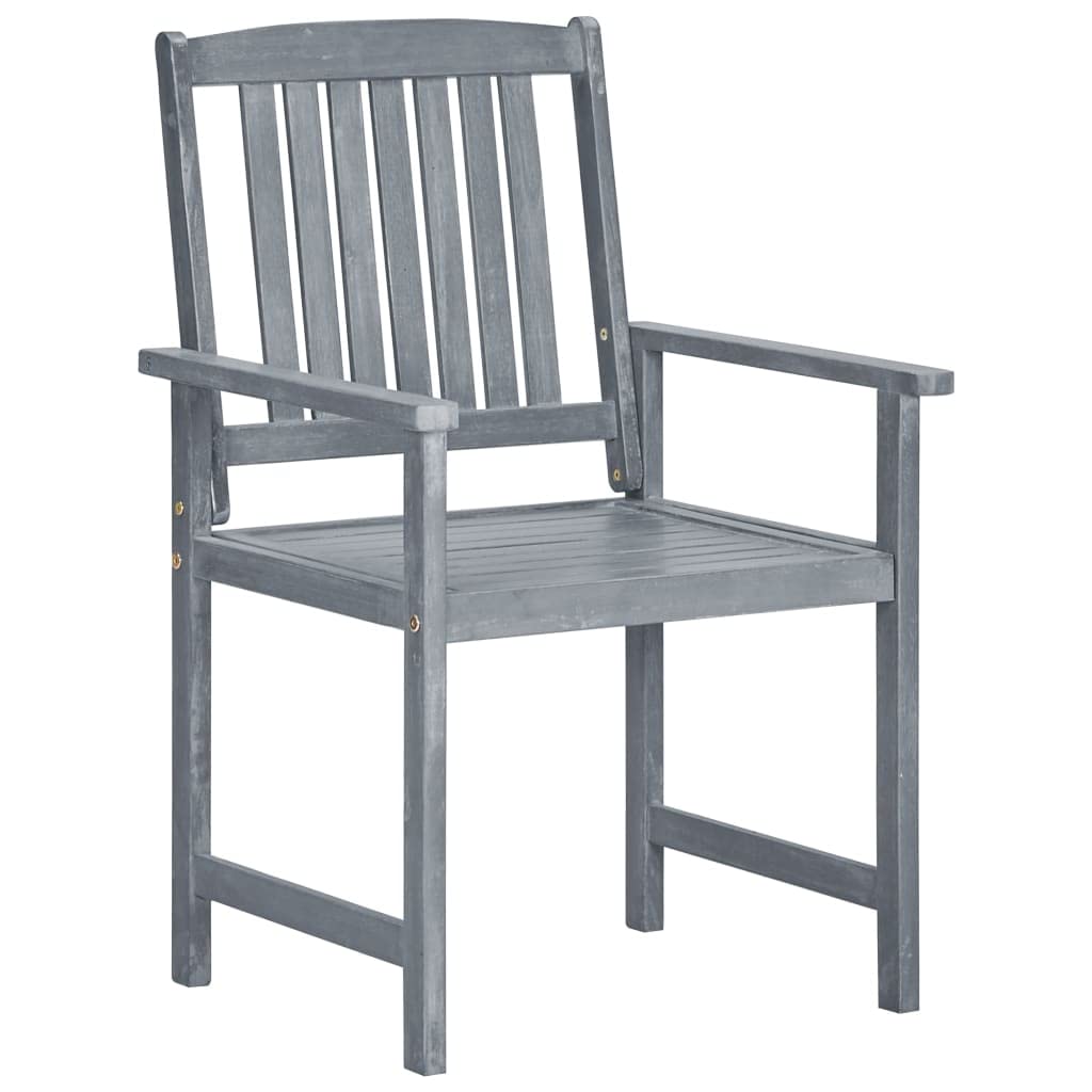 FAMIROSA 2-Piece Gray Acacia Wood Patio Chairs with Cushions - Outdoor Garden Furniture Set for Backyard, Poolside & Deck (36 lbs)