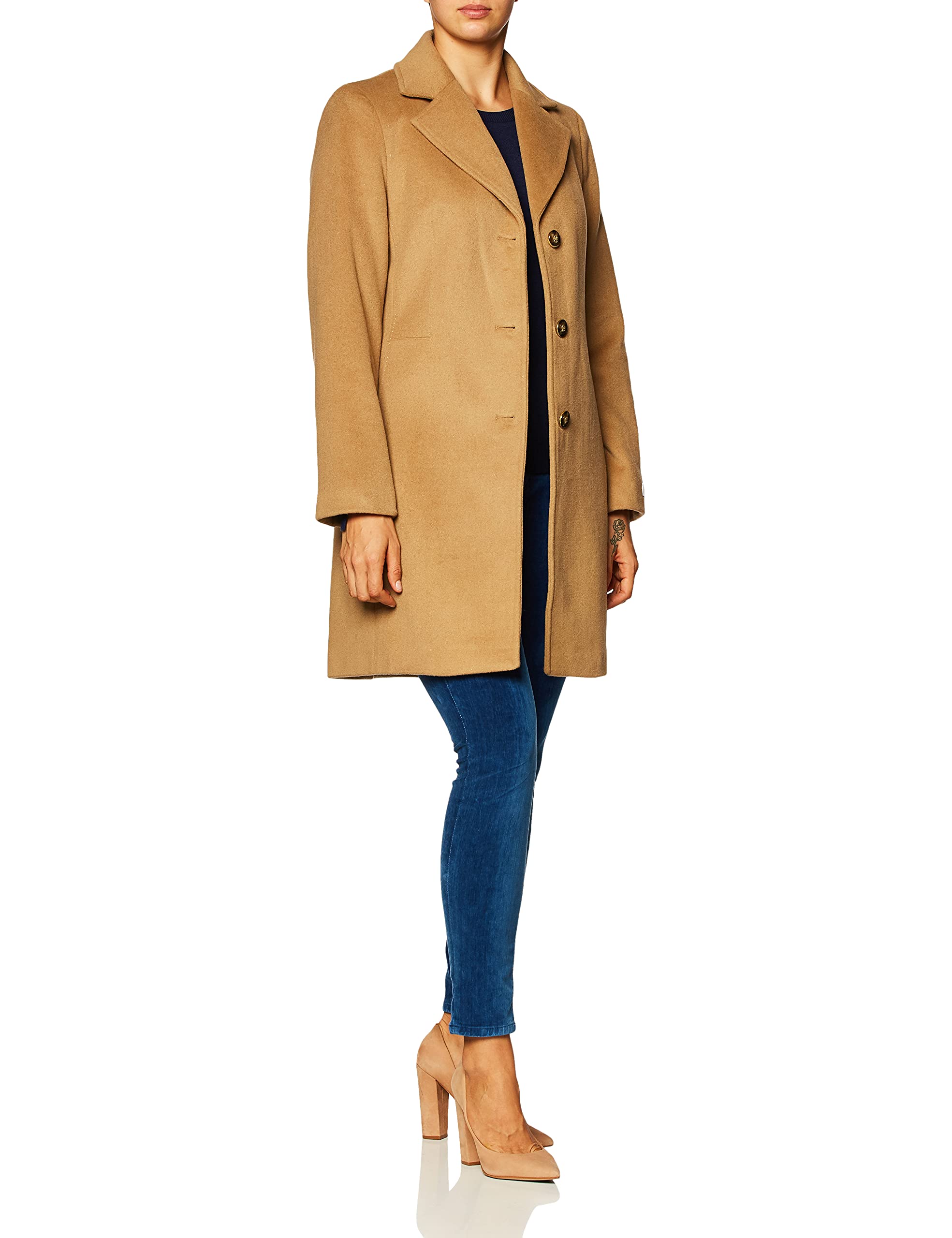 Calvin Klein Women's Classic Cashmere Wool Blend Coat - Warm Winter Trench Coat for Office, Travel & Formal Occasions