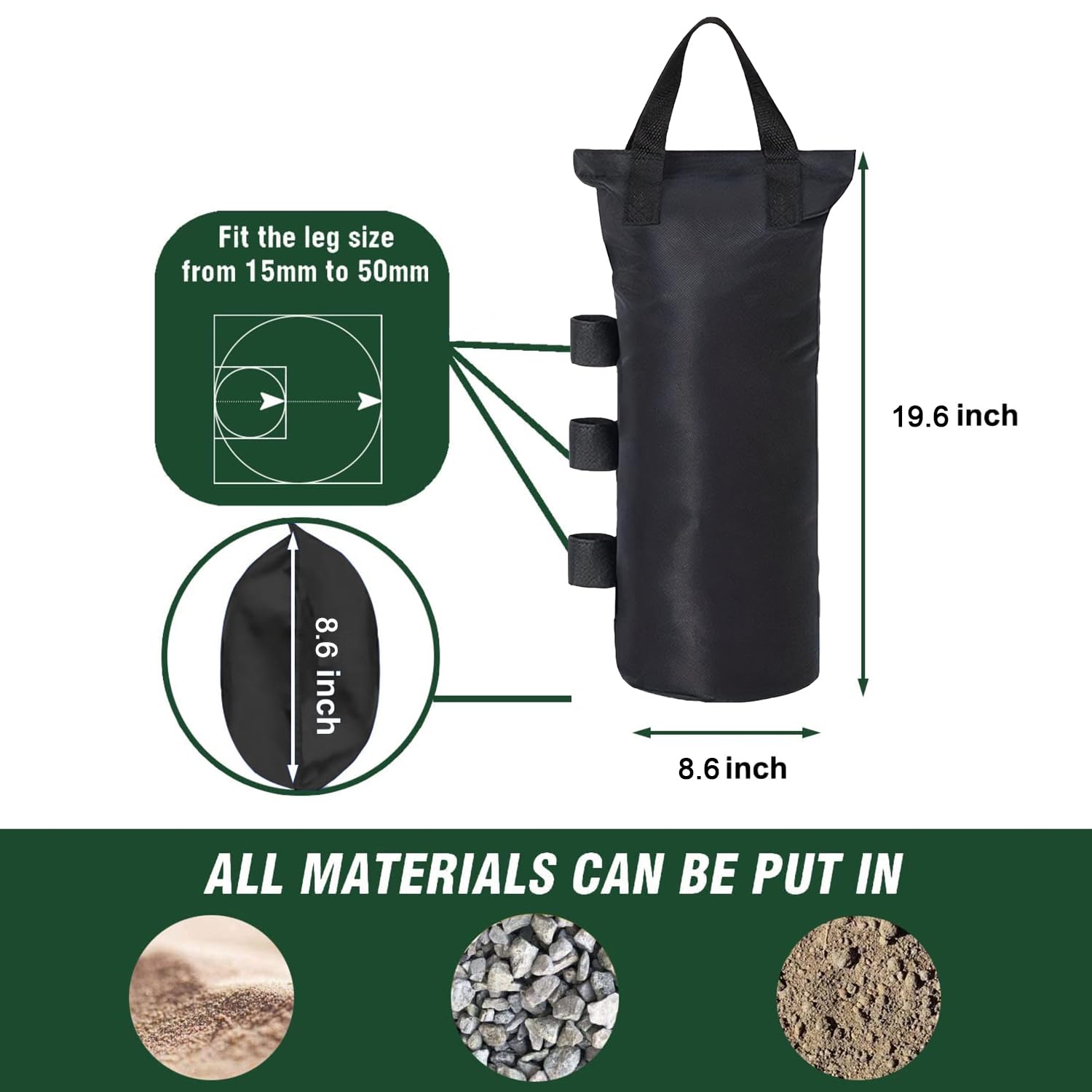 Heavy Duty Canopy Weights Set - Sand Bags for Pop Up Canopy Tents & Gazebos - Secure Outdoor Event Tent Leg Weights (Sand Not Included) - Perfect for Weddings, Markets & Beach Parties
