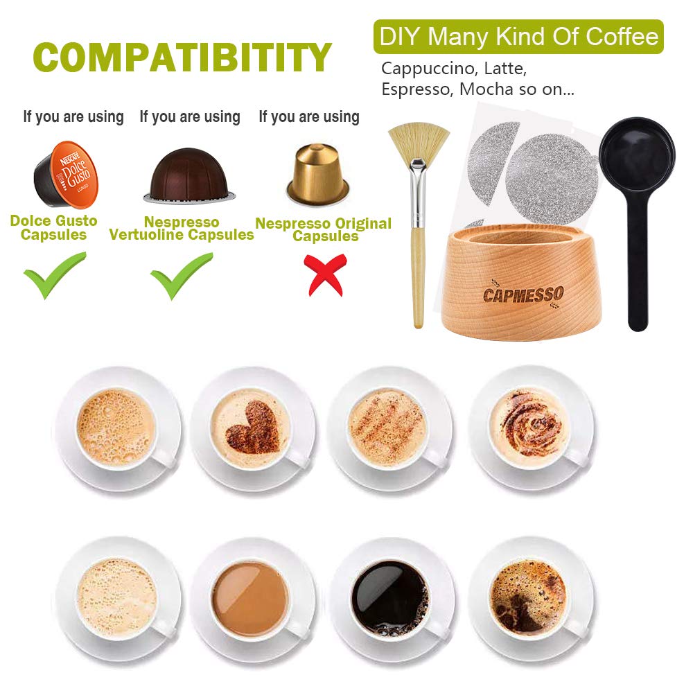 CAPMESSO Aluminum Foil Seals Kit for Reusable Nespresso Vertuo Pods - 100 Lids & Complete Seal Kit for Refillable Vertuoline Capsules | Eco-Friendly Coffee Pod Accessories for Home & Office Use