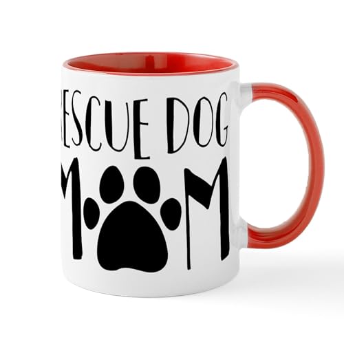 White/Red Inside - Rescue Dog Mom