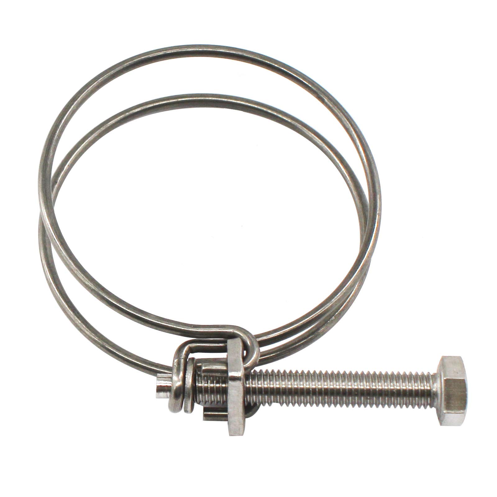 6-Pack 26-30mm Stainless Steel Double Wire Hose Clamps - Heavy Duty Pipe Tube Clips for Automotive, Marine, Plumbing & Industrial Applications