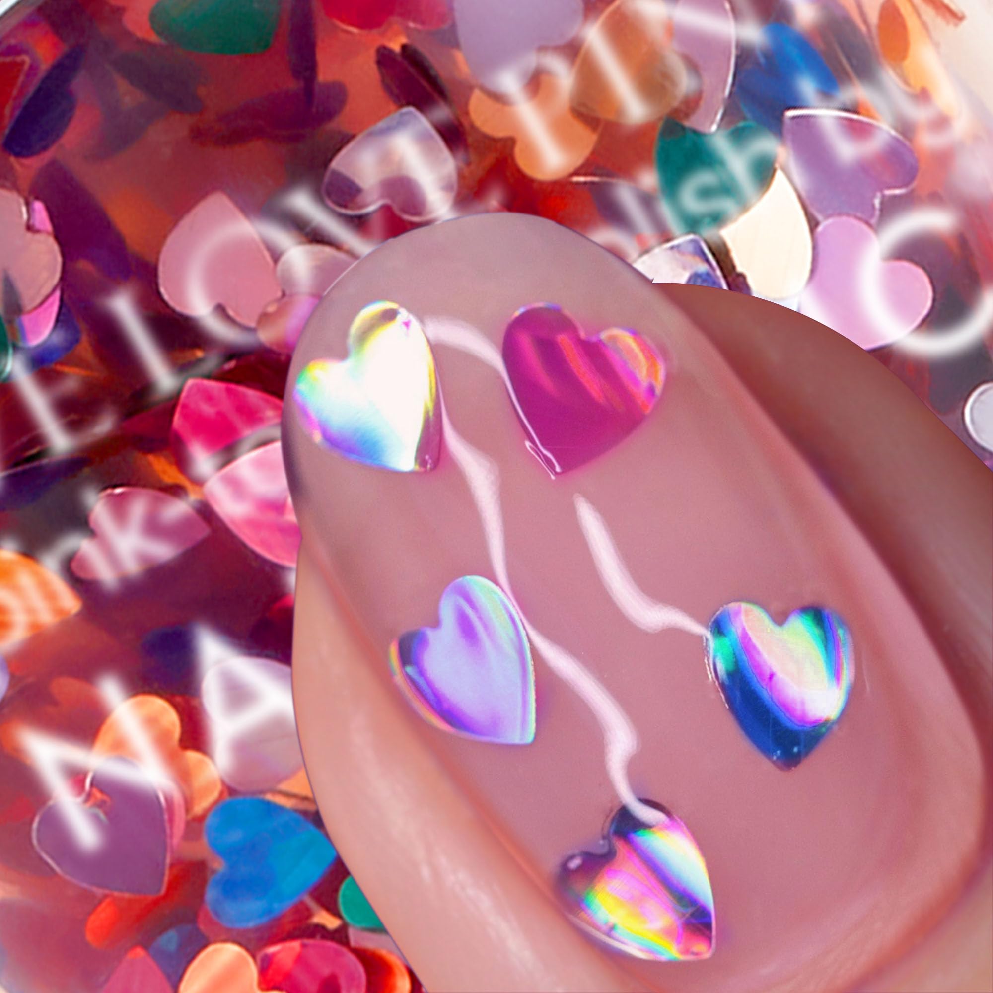 Kissing In Kensington Rainbow Heart Topper Nail Polish by Nails.INC - Long-Lasting Glossy Finish for Valentine's Day & Special Occasions