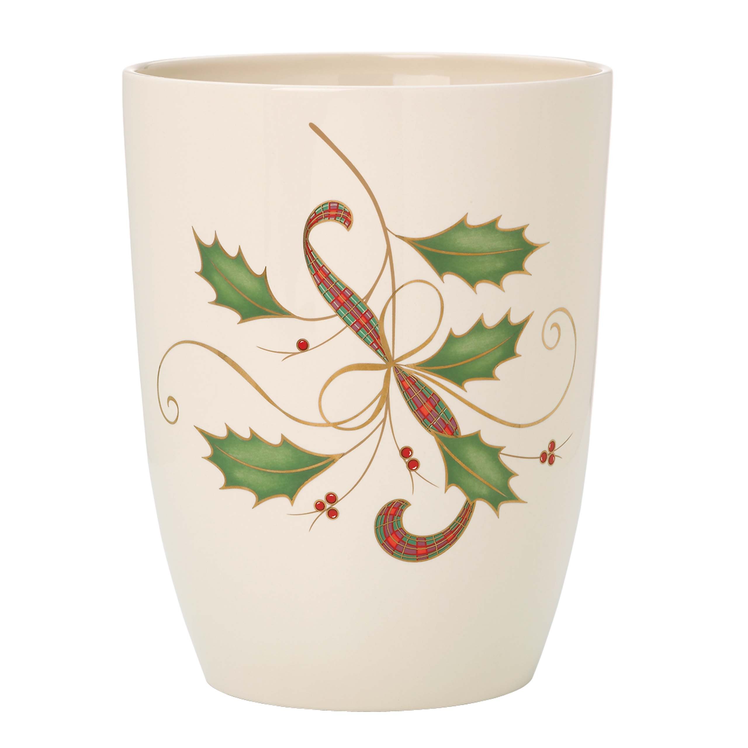 Lenox Holiday Nouveau Bathroom Waste Basket - Elegant Trash Can for Bathroom, Bedroom & Office - Perfect for Holiday Decor & Everyday Use