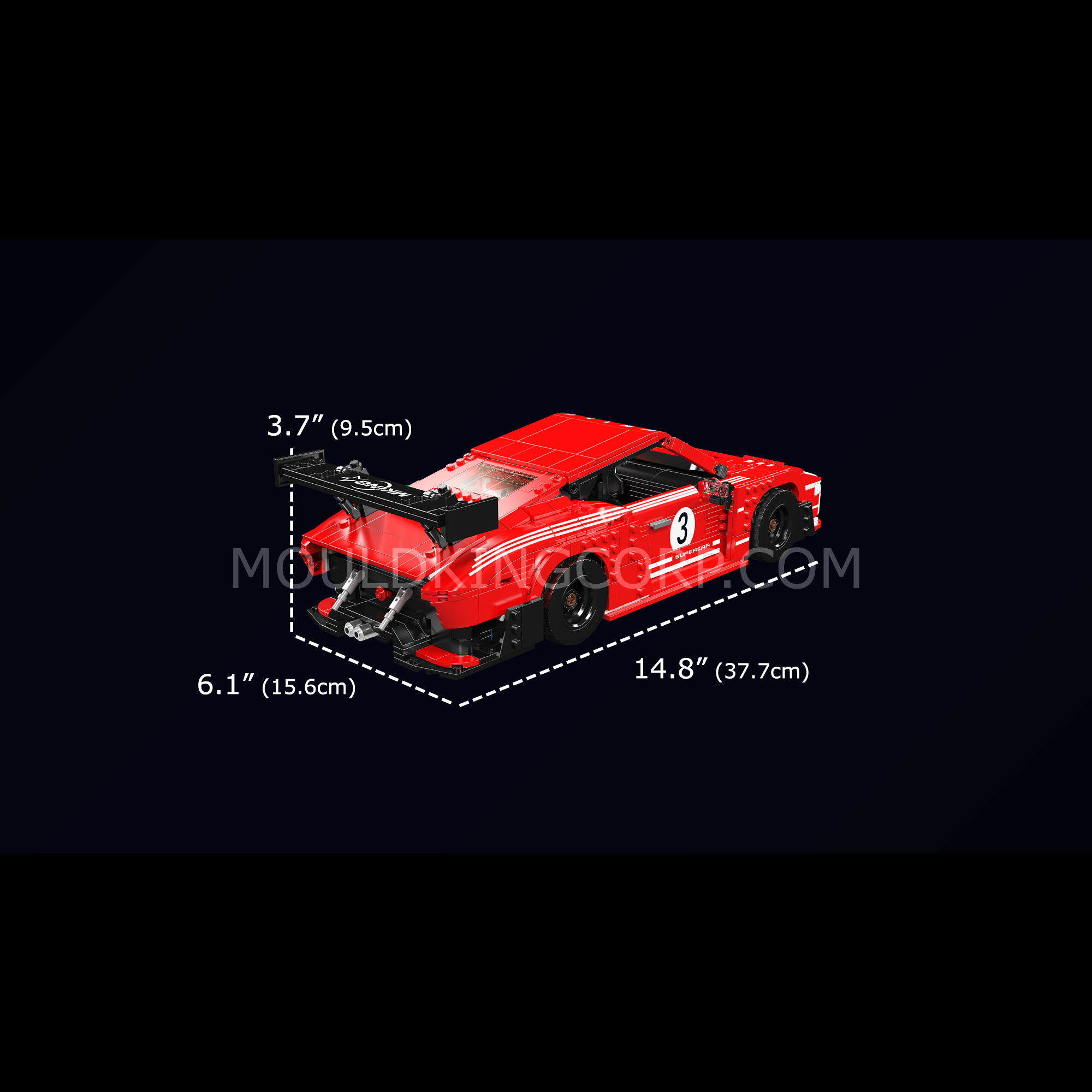 Mould King 10167 German 935 Endurance Racing Car Model Building Set - 1,717 Piece DIY Construction Toy for Adults & Teens | Perfect for Collectors, Home Display & Racing Enthusiasts