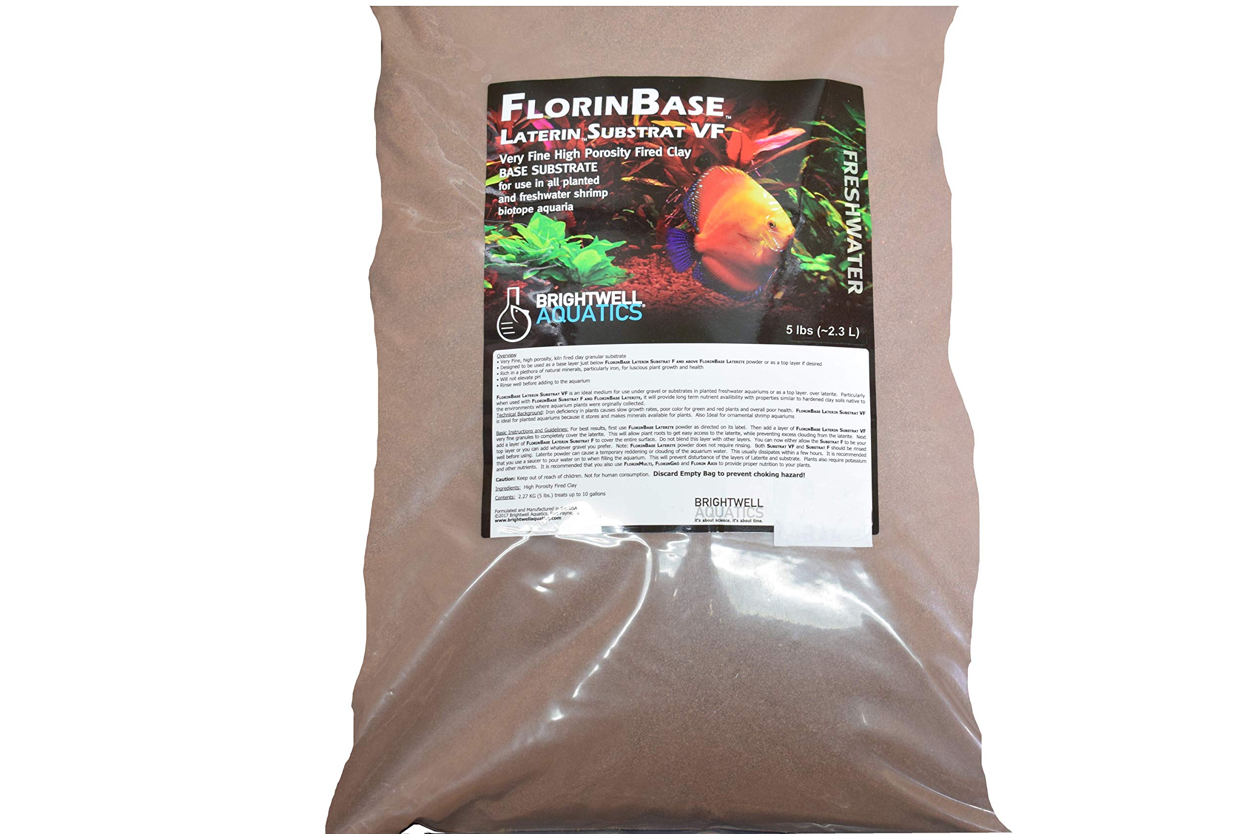 Brightwell Aquatics FlorinBase Laterin Substrate VF - Very Fine Granular High Porosity Clay Base for Planted & Shrimp Aquariums, 5 lbs - Ideal for Freshwater Plants and Shrimp Habitat Setup