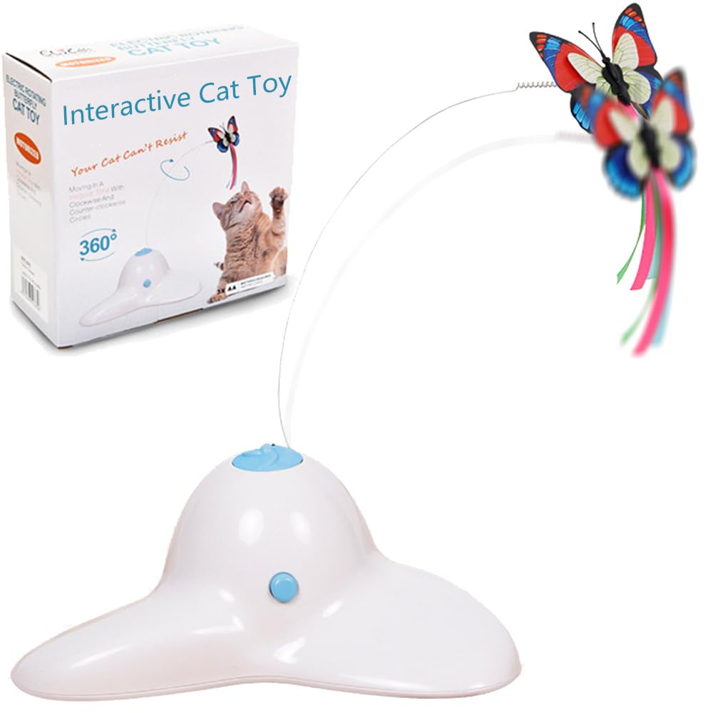Speedy Panther Interactive Cat Toys for Indoor Cats - 360° Electric Rotating Butterfly Toy for Adult & Kitten Play - Perfect for Exercise, Boredom Relief & Bonding Time