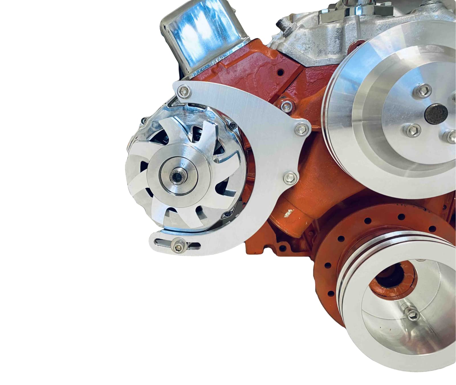 Small Block Chevy Alternator & Power Steering Brackets Kit - Compatible with SBC LWP Long Water Pump Engines - Perfect for Engine Upgrades & Performance Builds
