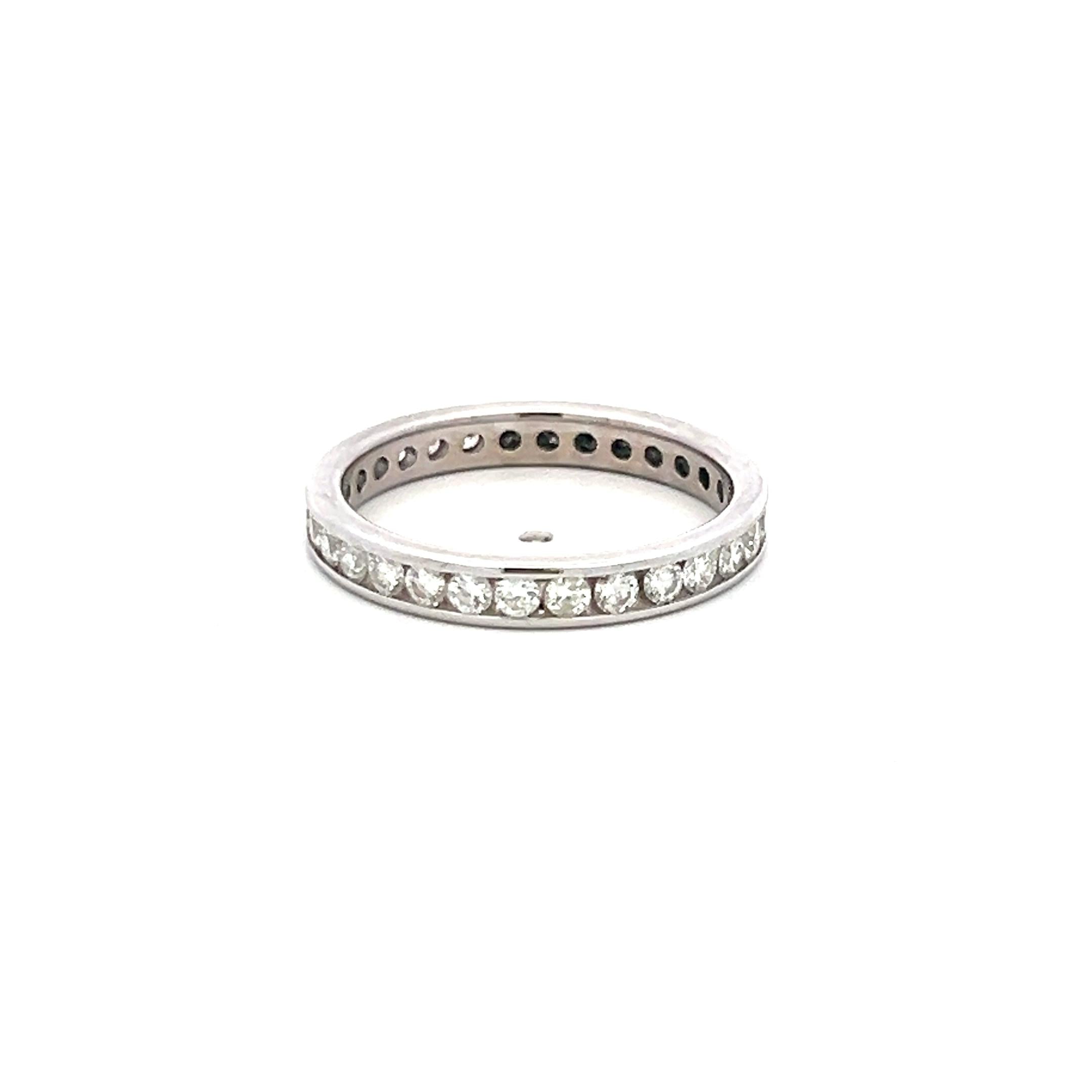 1.00 Carat Round Brilliant G SI Diamond 14K White Gold Eternity Band Ring for Women - Wedding, Engagement, Anniversary Gift Idea - Perfect for Bridal Jewelry & Special Occasions
