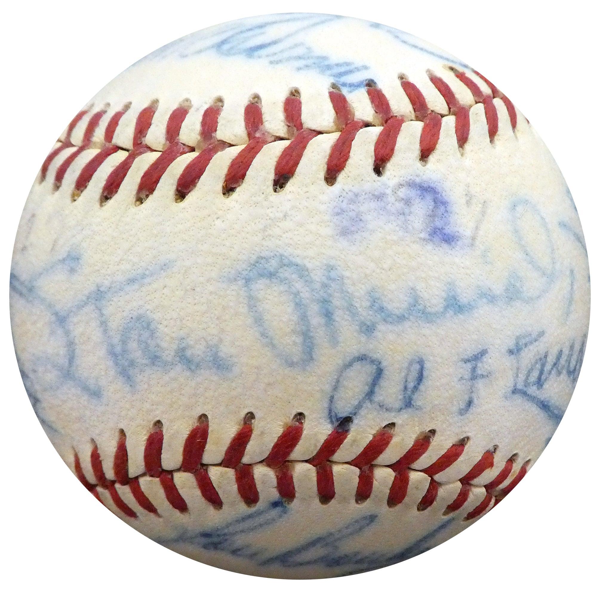 1950 Spring Training Autographed Official NL Baseball - 21 Signatures Including Stan Musial (Beckett BAS #A52628) - Perfect for Baseball Memorabilia Collectors & Sports Fans Display