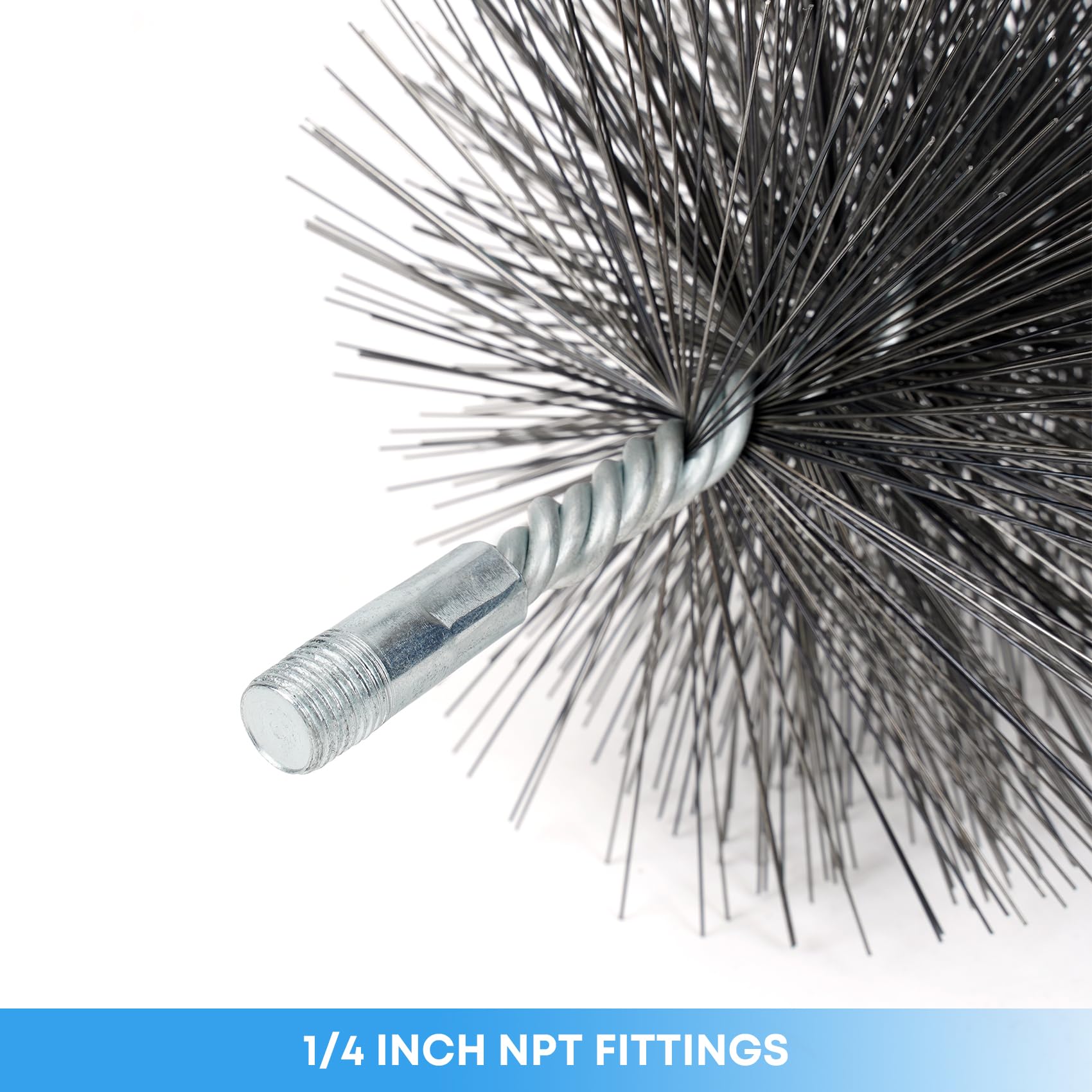 Stanbroil 6 Inch Round Steel Chimney Cleaning Brush - 1/4