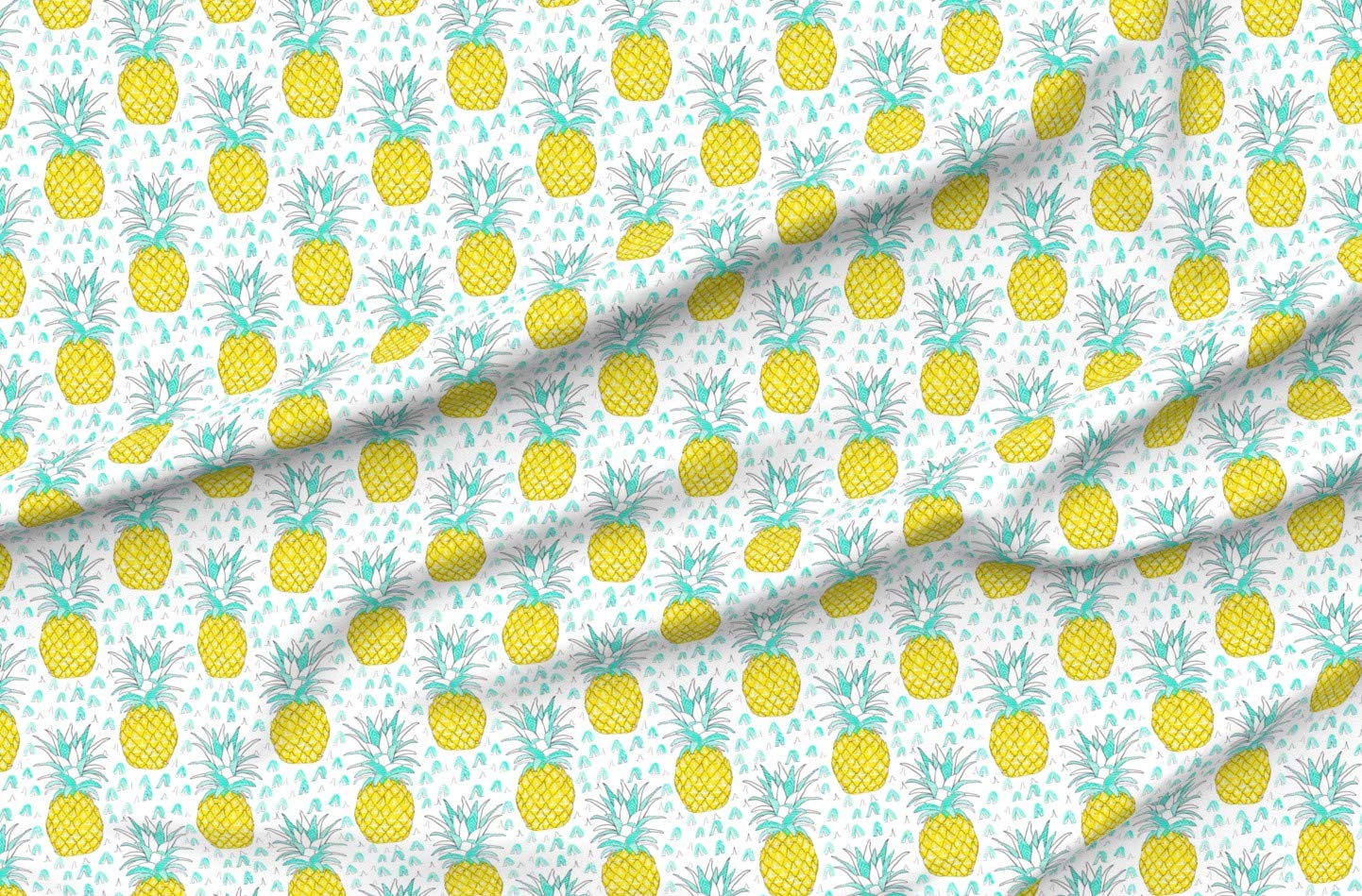 Watercolor Pineapple Tropical Print Minky Fabric by The Yard - Soft Plush Material for Sewing Baby Blankets, Quilt Backing & DIY Projects - Perfect for Nursery Decor, Home Crafts & Gift Making