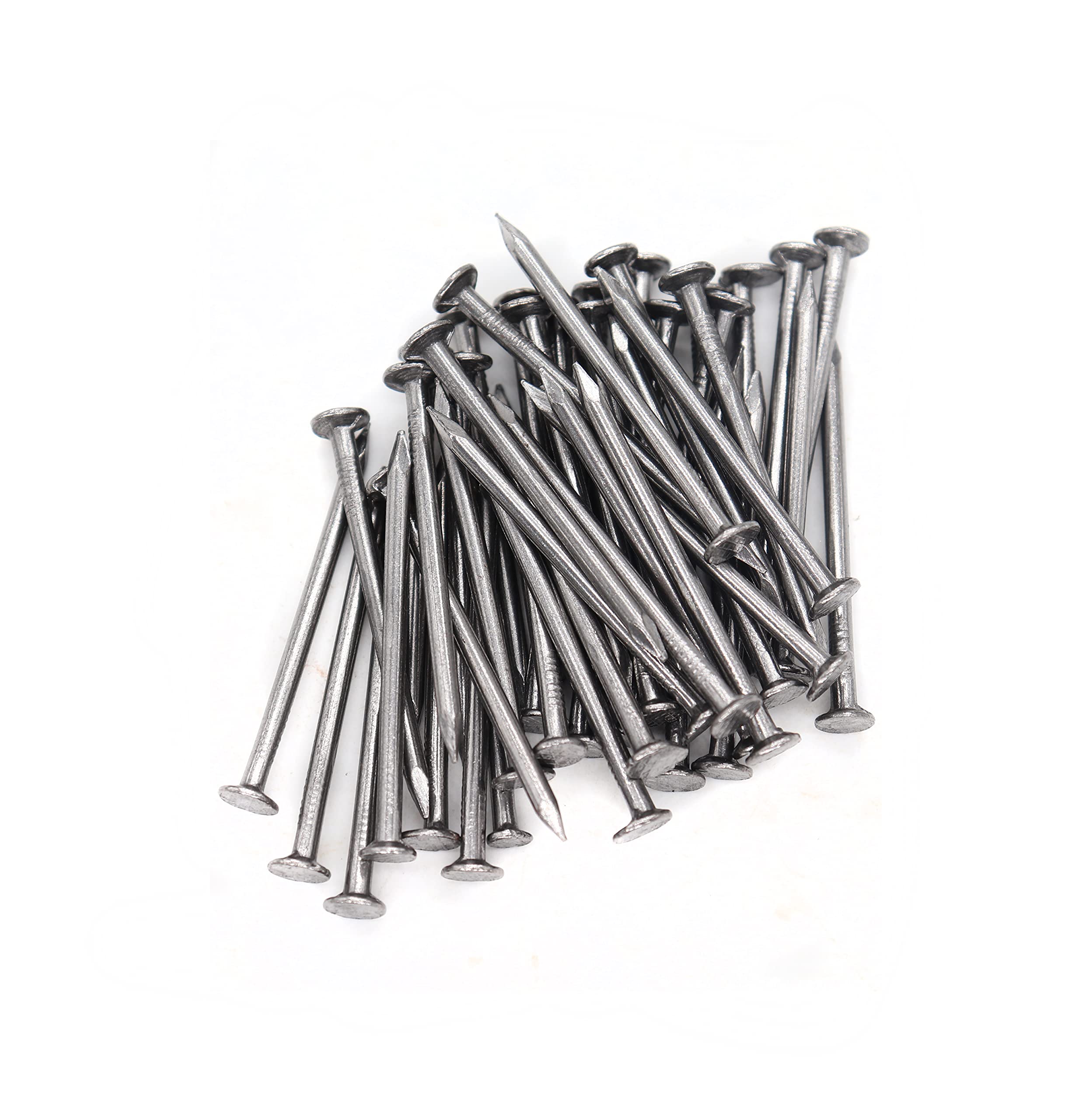 50pcs 2.8mm Flat Head Nails 4 Inches Picture Hanging Nails - Heavy Duty Wood Nails for Wall Art, Photo Frames & DIY Projects | Rust-Resistant & Durable