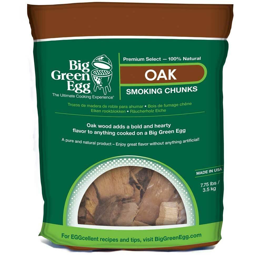 Big Green Egg Oak Smoking Wood Chunks for BBQ & Grilling - Natural Flavor Enhancer for Smoked Meats, Perfect for Outdoor Cooking & Backyard Parties