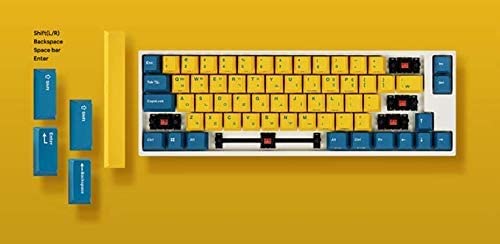 Leopold FC660M PD Mechanical Keyboard - Swedish Style White & Blue PBT Keycaps, 66 Keys with Cherry MX Blue Switches | Compact Design for Office & Gaming Use