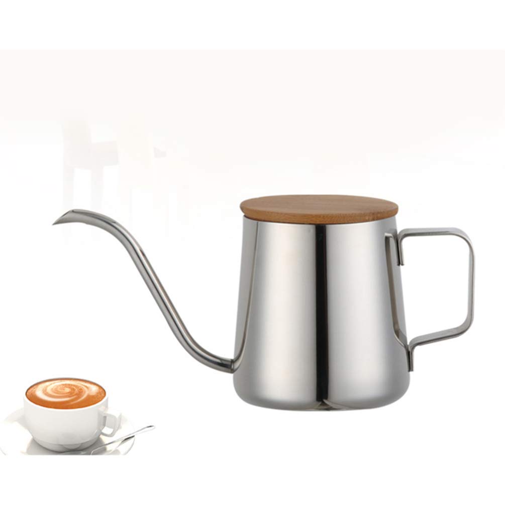 Premium Stainless Steel Gooseneck Coffee Kettle with Bamboo Lid - 2-Piece Barista Pour Over Tea Kettle Set for Precision Brewing | Ideal for Pour Over Coffee, Tea Making & Home Kitchen Use