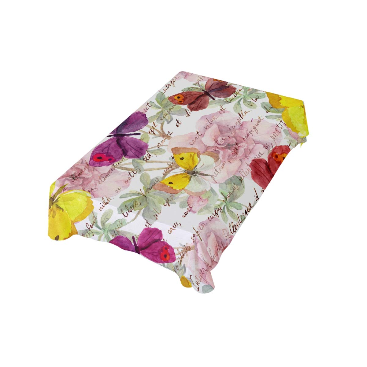 DOMIKING 60x90 Inch Floral Butterfly Tablecloth - Waterproof Rectangular Table Cover for Kitchen, Dining Room, Party Decor | Perfect for Weddings, Holidays, Dinner Parties & Home Decorations