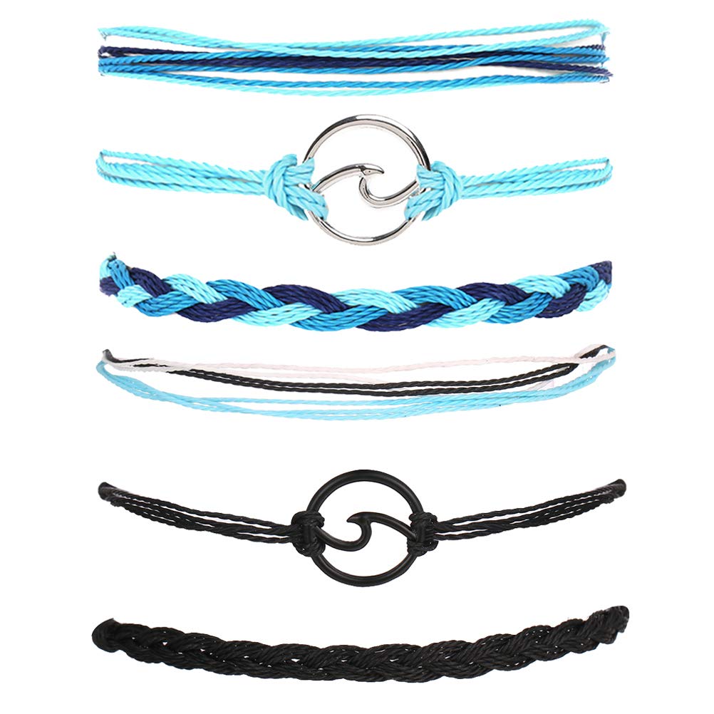 Boho Ankle Bracelets for Women & Men - Summer Wave String Anklet Set for Teen Girls & Women - Beach Jewelry for Vacation, Festival, and Casual Wear