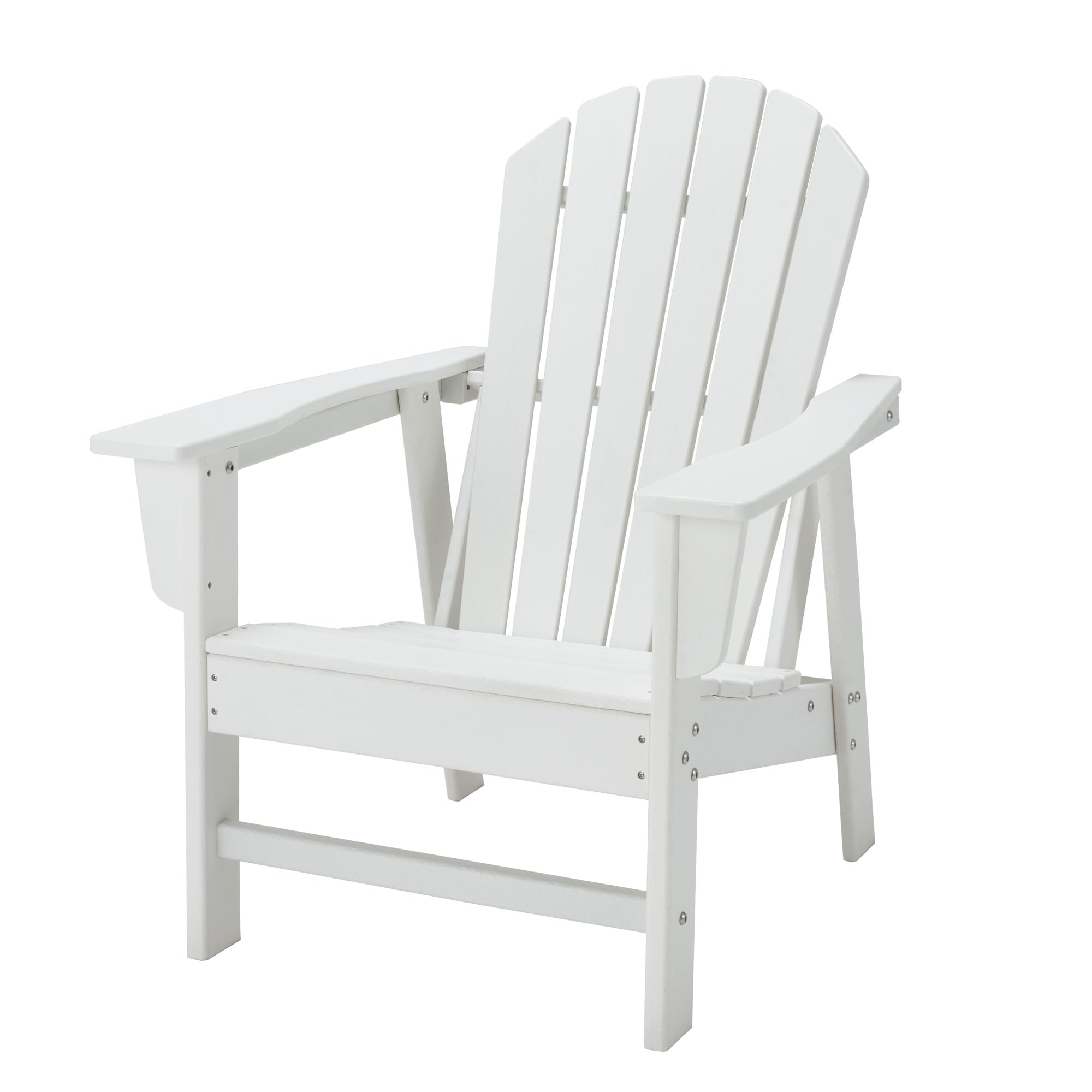 Durable White HDPE Plastic Adirondack Chairs - Weatherproof Outdoor Patio Furniture for Fire Pit Areas, Garden, Deck & Beachside Relaxation - Perfect for Backyards, Poolside & Coastal Homes