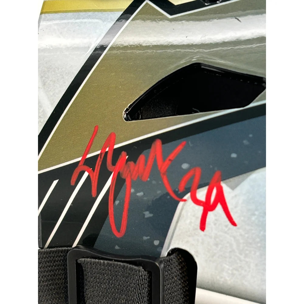 Hill Thompson Quick +1 Signed Vegas Golden Knights Stanley Cup Goalie Mask #D/5 - Authentic NHL Hockey Collectible for Fans & Memorabilia Enthusiasts - Perfect for Display, Gifts, and Sports Collections