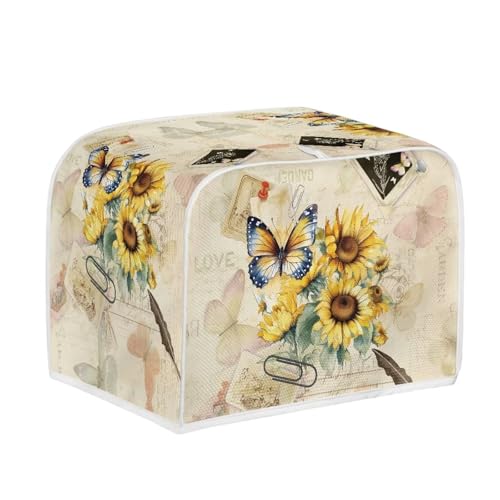 Butterfly Sunflower Retro