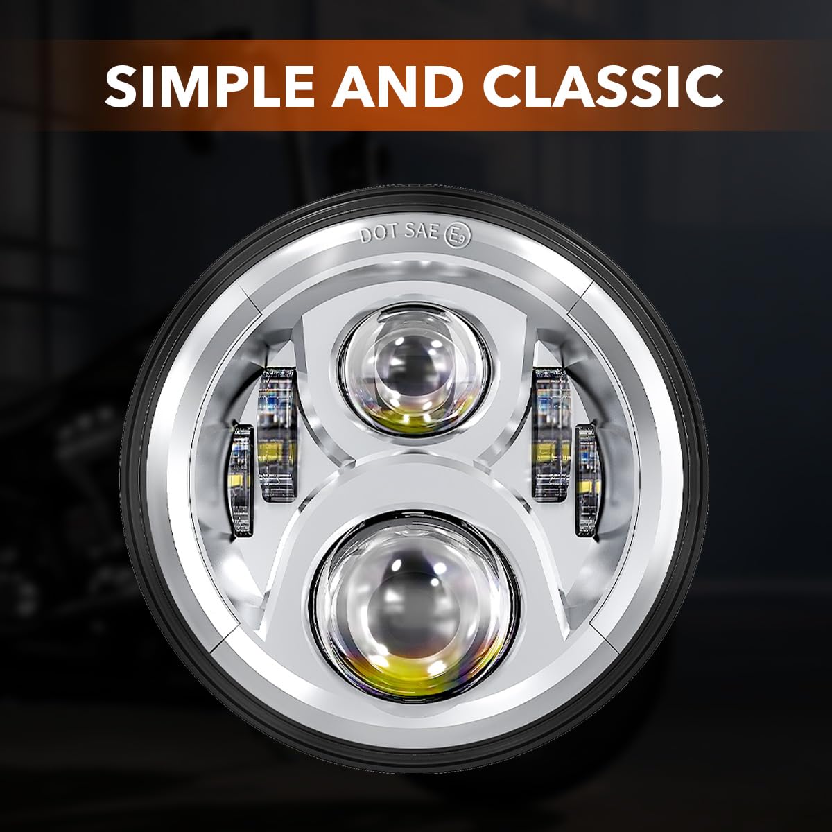 7 Inch LED Headlight Fog Lights for Harley Davidson Touring, Road King, Ultra Classic, Electra Glide, Street Glide, Trike, CVO, Heritage Softail, Slim, Deluxe, Fatboy - High Visibility for Night Riding and Bad Weather Conditions