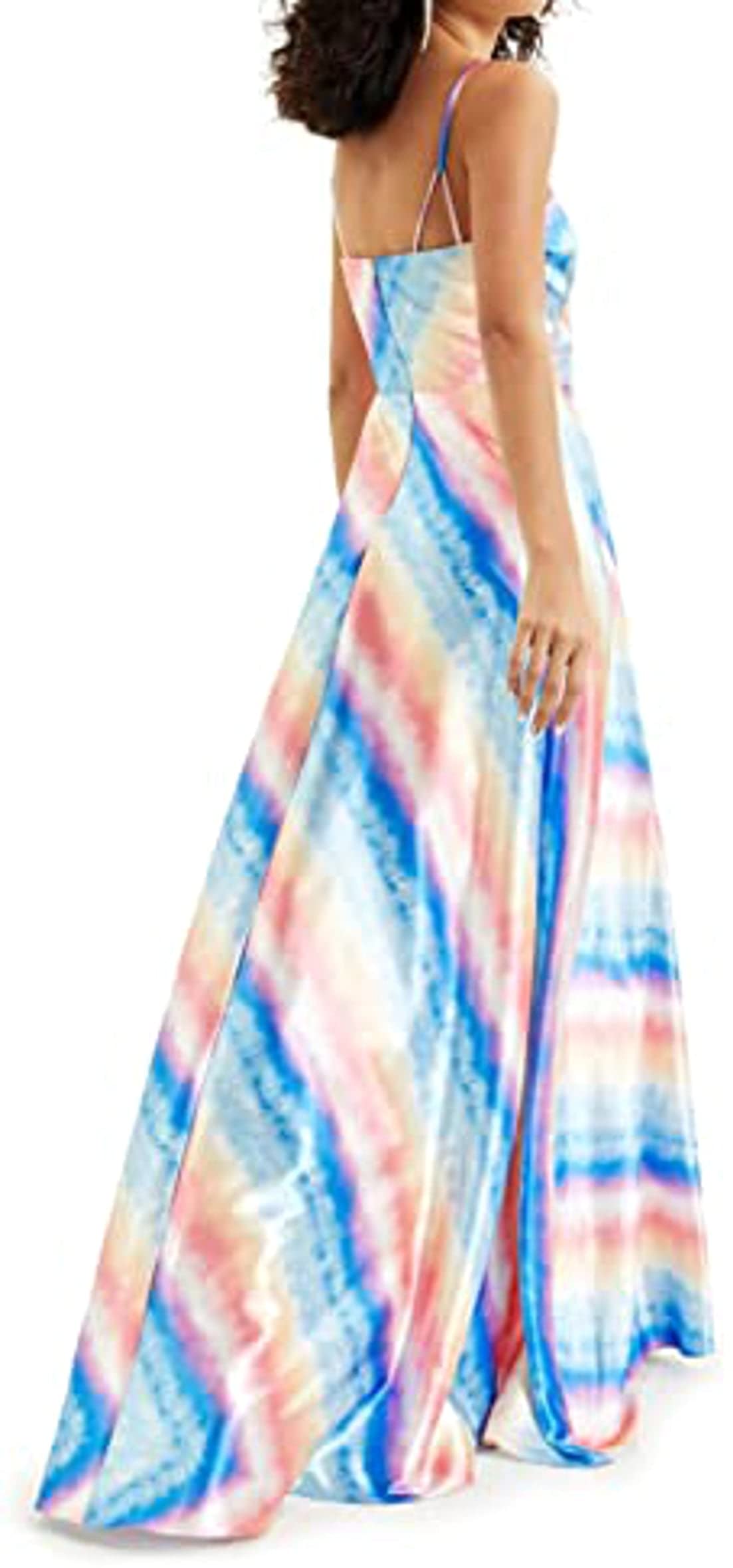 City Studio Women's Tie Dye Maxi Evening Dress - Flowy Boho Long Dress for Women, Beach Wedding Guest Dress, Summer Party Gown (Multi-Color/White) | Perfect for Beach Vacations, Date Nights & Special Occasions