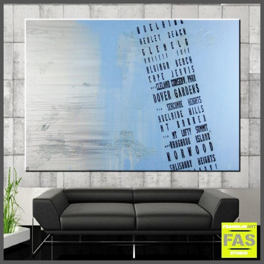 Next Stop Aldinga 140cm x 100cm Adelaide Blue Pop Art Canvas Painting - Perfect for Living Room, Bedroom & Office Wall Decor