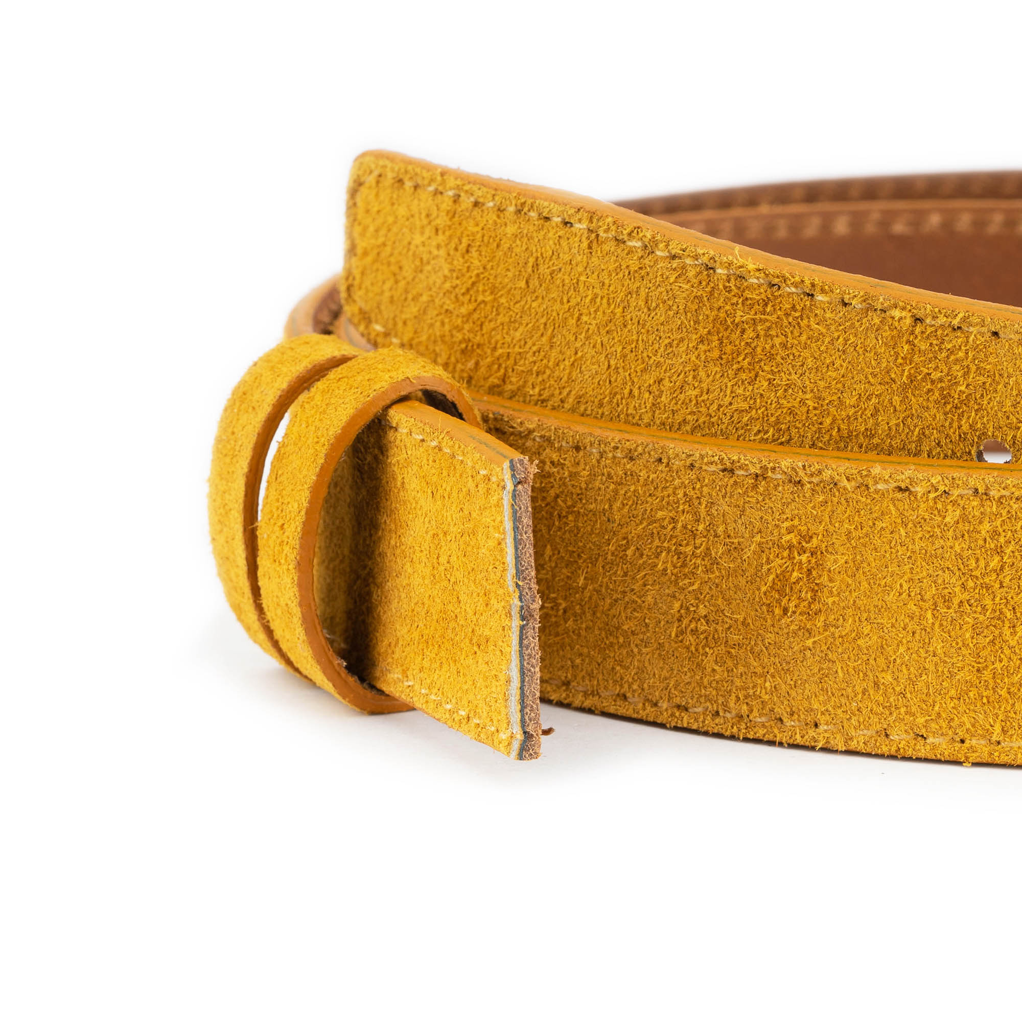 3.5cm Camel Suede Leather Replacement Belt Strap for Dunhill Buckles - Premium Dress Belt for Men's Business & Casual Wear
