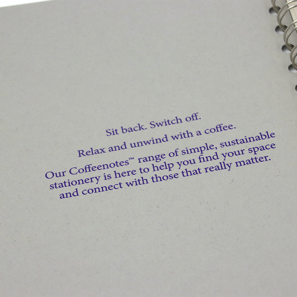 Coffeenotes Medio Wiro Notebook Grey - Spiral Bound Journal for Coffee Lovers, Office & Cafe Use, Gift Idea for Baristas